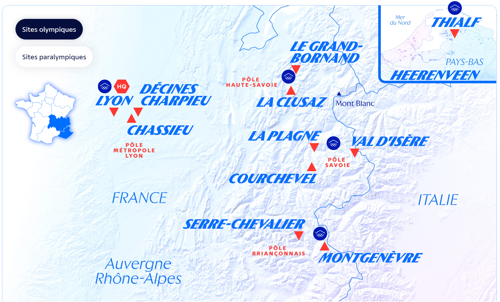 Sites olympiques Alpes 2030